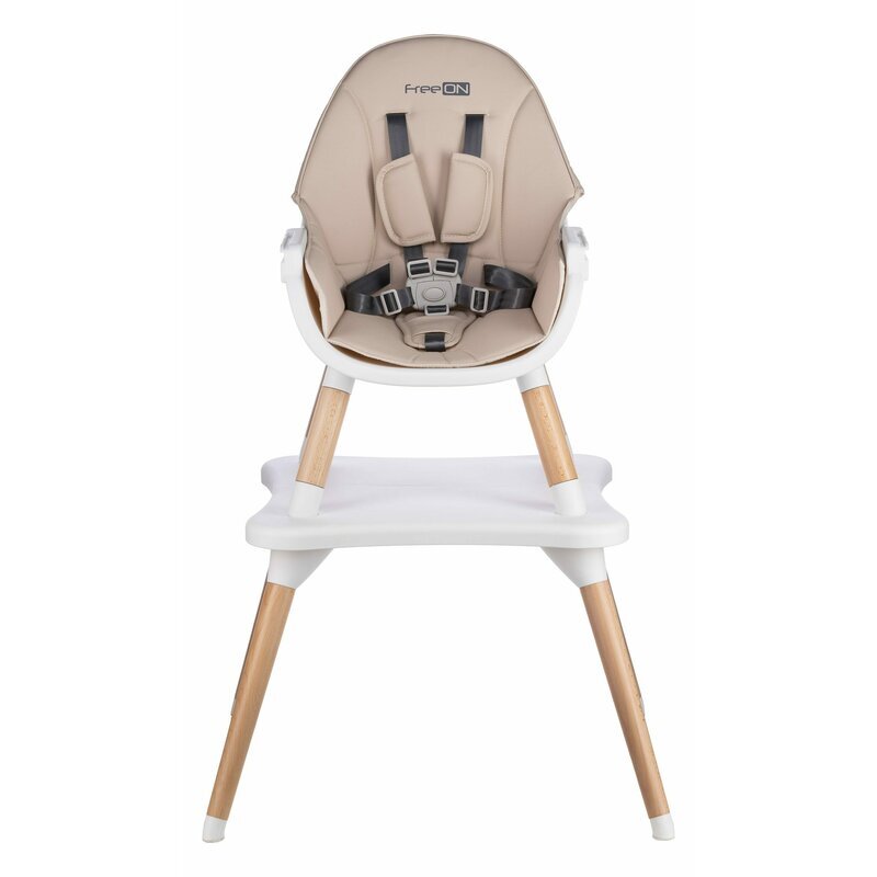 FreeON Scaun de masa Eos Beige 3 in 1 multifunctional cu tavita reglabila si detasabila conform cu standardul european de securitate