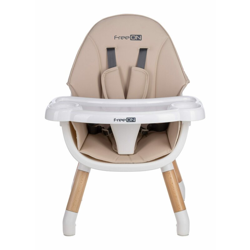 FreeON Scaun de masa Eos Beige 3 in 1 multifunctional cu tavita reglabila si detasabila conform cu standardul european de securitate