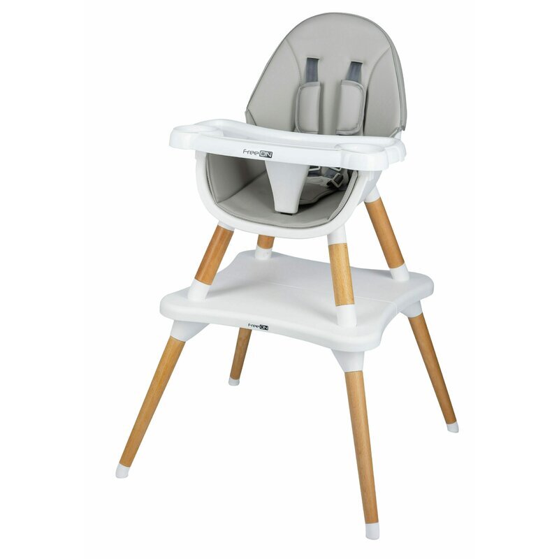 FreeON Scaun de masa Eos Grey 3 in 1 multifunctional cu tavita reglabila si detasabila conform cu standardul european de securitate