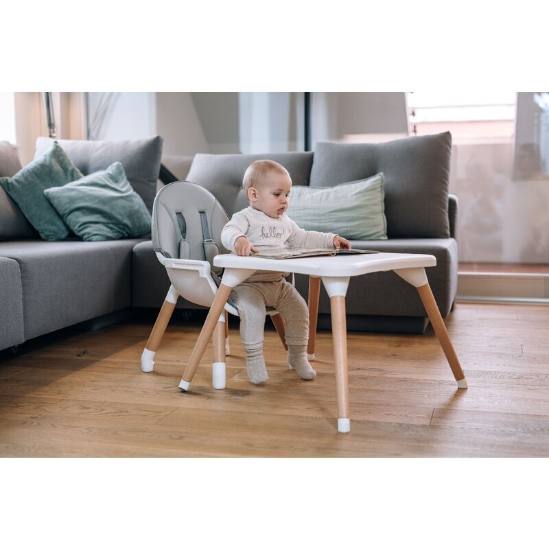 FreeON Scaun de masa Eos Grey 3 in 1 multifunctional cu tavita reglabila si detasabila conform cu standardul european de securitate