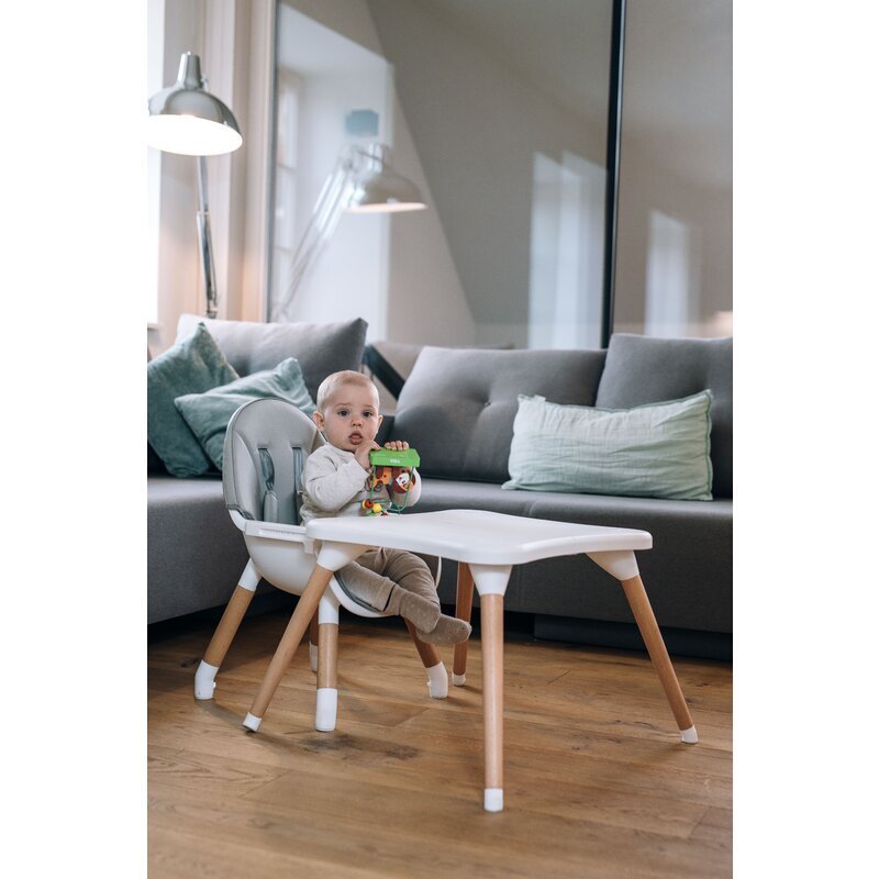 FreeON Scaun de masa Eos Grey 3 in 1 multifunctional cu tavita reglabila si detasabila conform cu standardul european de securitate