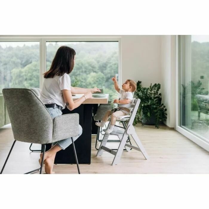 FreeON Scaun de masa Finny Fold White 6 luni-15 kg reglabil pe inaltime pernuta pliabil
