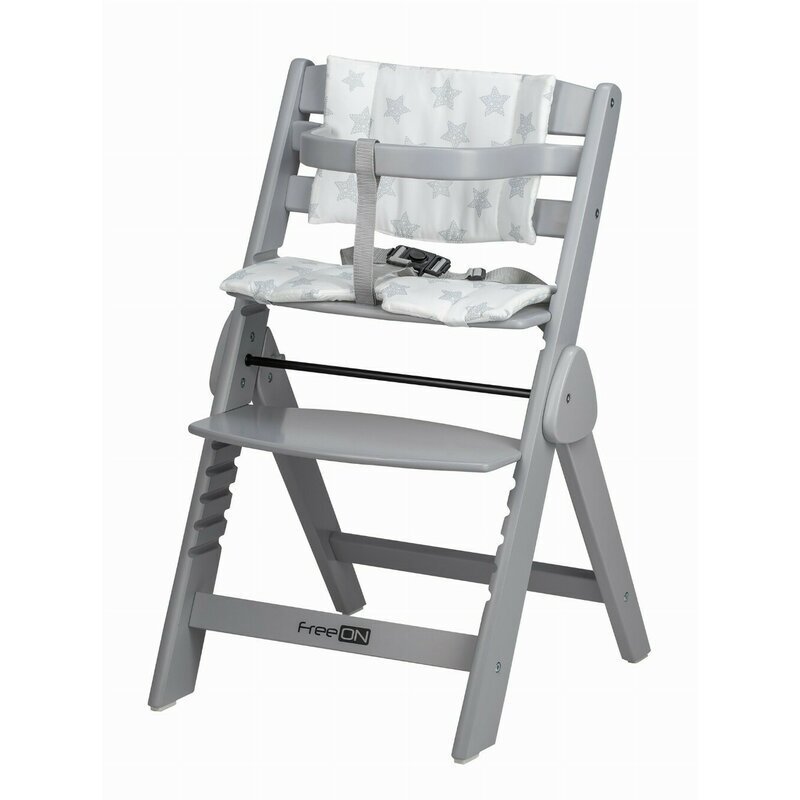 FreeON Scaun de masa Finny FoldGray 6 luni-15 kg reglabil pe inaltime pliabil
