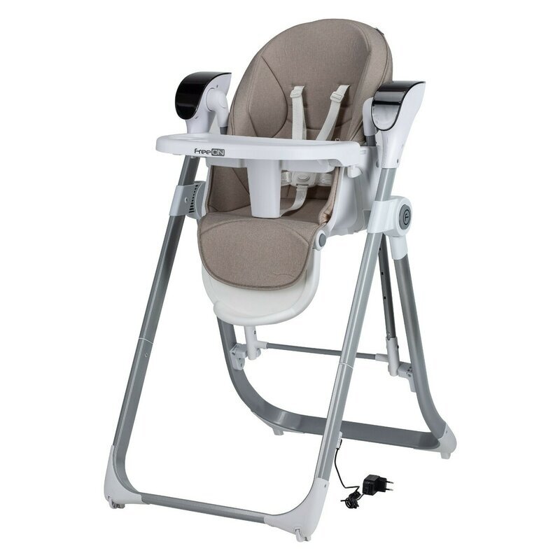 FreeON Scaun de masa si balansoar 2 in 1 Oli Deluxe Beige transformabil multifunctional cu melodii de leagan 0 luni+