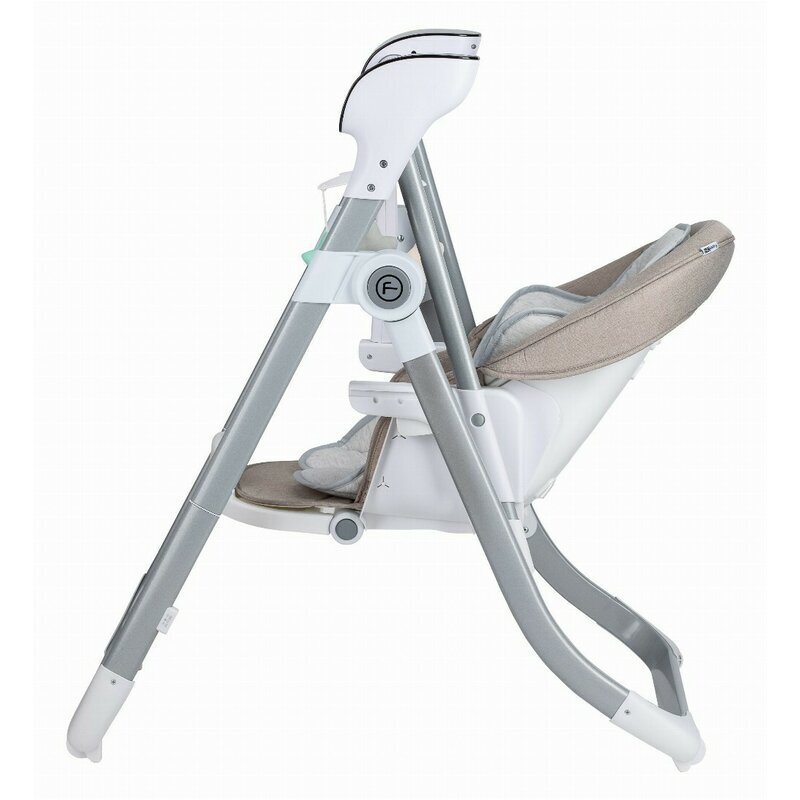 FreeON Scaun de masa si balansoar 2 in 1 Oli Deluxe Beige transformabil multifunctional cu melodii de leagan 0 luni+