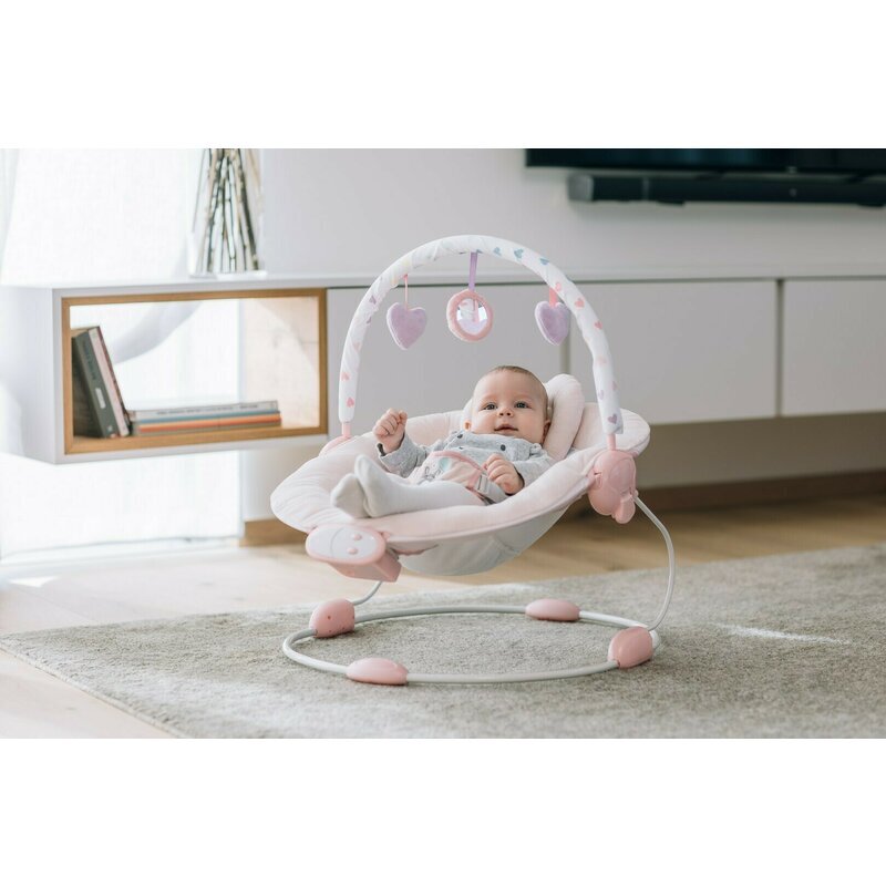 FreeON Scaunel balansoar Rest n Play cu trei jucarii 8 melodii pink