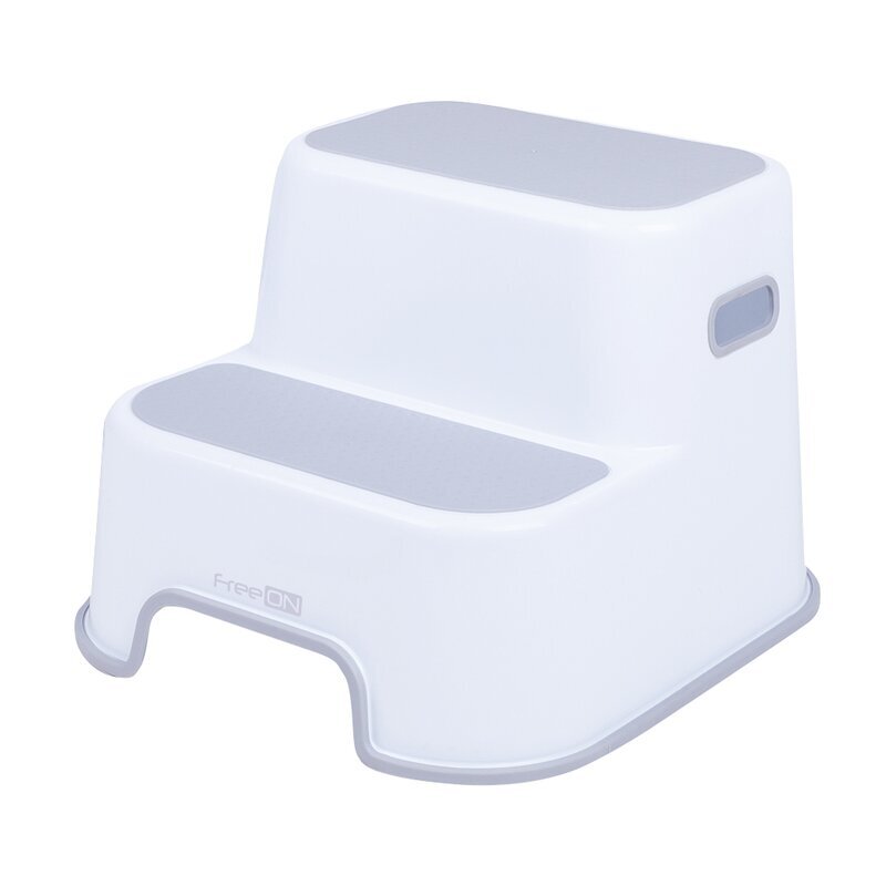 FreeON Scaunel inaltator WC cu doua trepte si suprafata antiderapanta White Grey