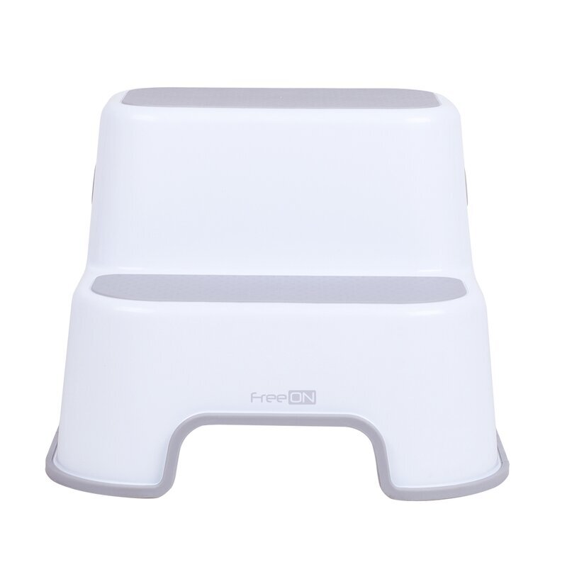 FreeON Scaunel inaltator WC cu doua trepte si suprafata antiderapanta White Grey