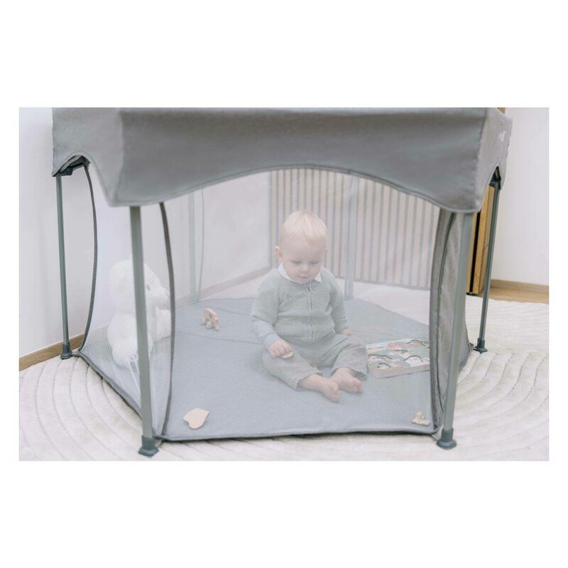 FreeON Tarc de joaca in forma de hexagon pliabil cu geanta de transport 117x74 cm Grey