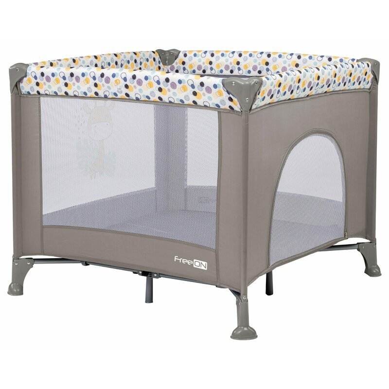 FreeON Tarc de joaca patrat 93x93x87 cm pana la 15 kg 6 luni+ Gri