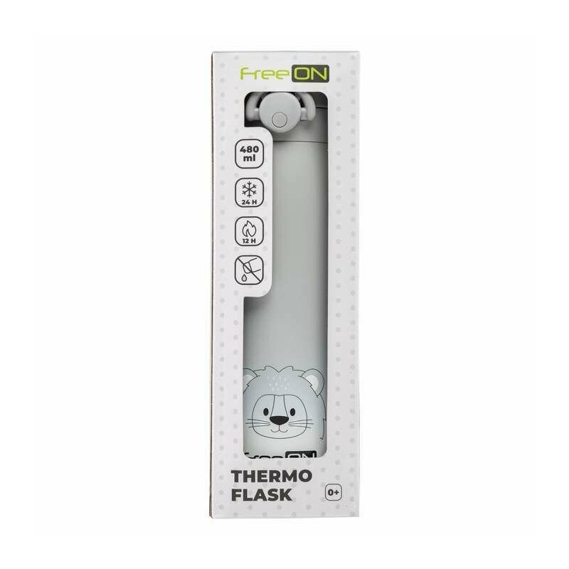 FreeON Termos lichide din otel inoxidabil 480 ml grey