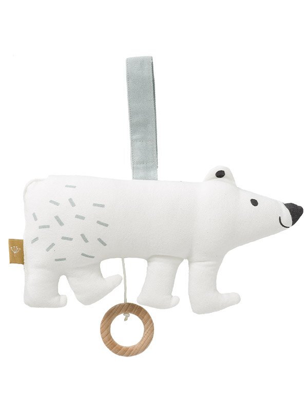 Fresk Jucarie muzicala din bumbac organic Polar Bear