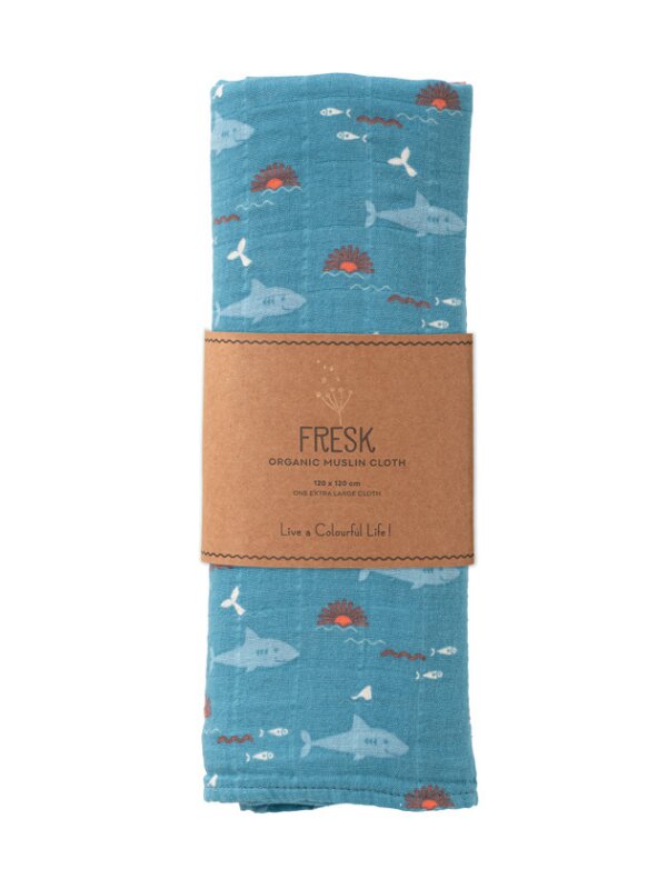 Fresk Muselina pentru copii model Rechin 120x120 cm