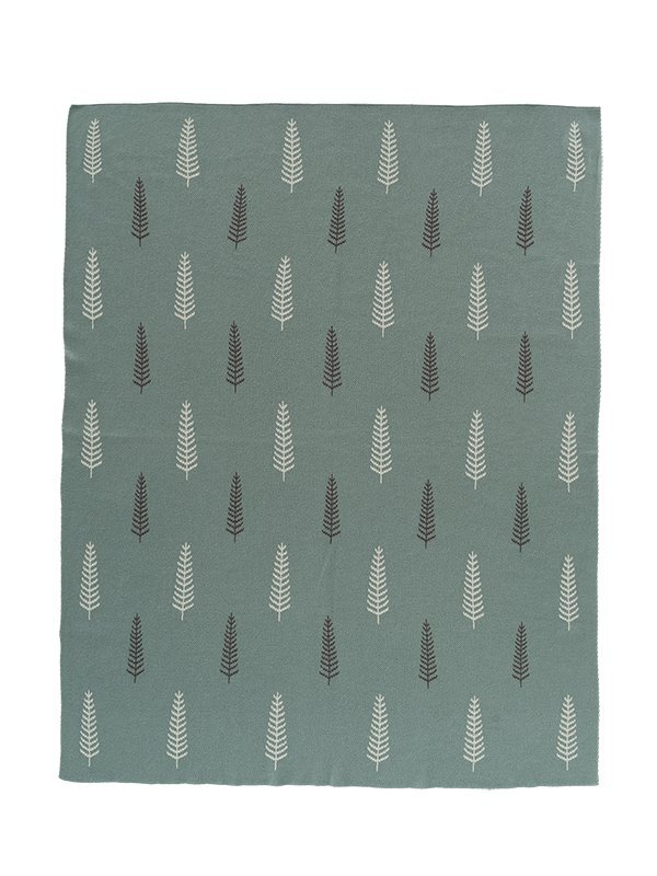 Fresk Patura Fine Knitted din bumbac organic 80x100 cm Forest
