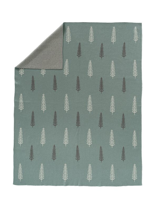 Fresk Patura Fine Knitted din bumbac organic 80x100 cm Forest