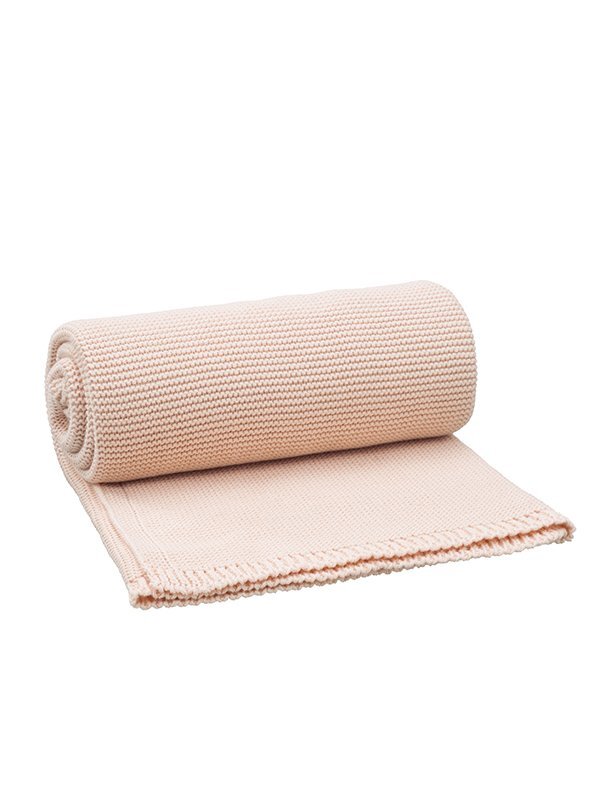Fresk Patura impletita din bumbac organic 80x100 cm dusty pink