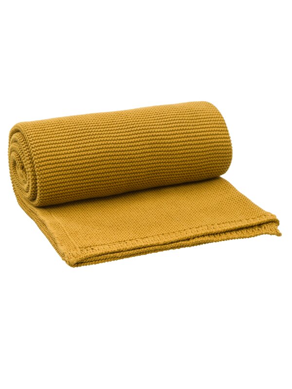 Fresk Patura impletita din bumbac organic 80x100 cm galben-mustar