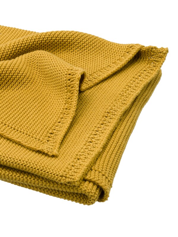 Fresk Patura impletita din bumbac organic 80x100 cm galben-mustar