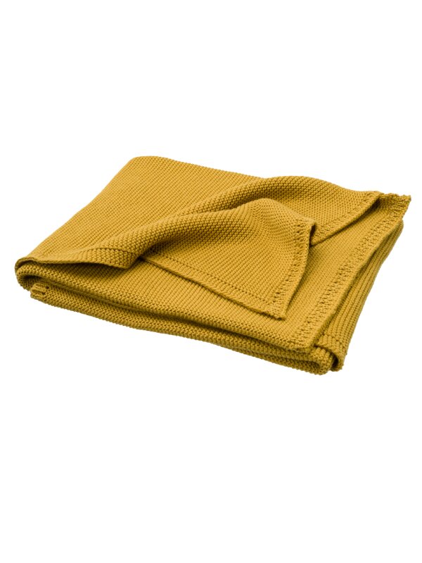 Fresk Patura impletita din bumbac organic 80x100 cm galben-mustar