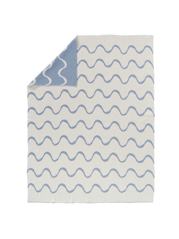 Fresk Patura impletita fin din bumbac organic 80x100 cm model Waves