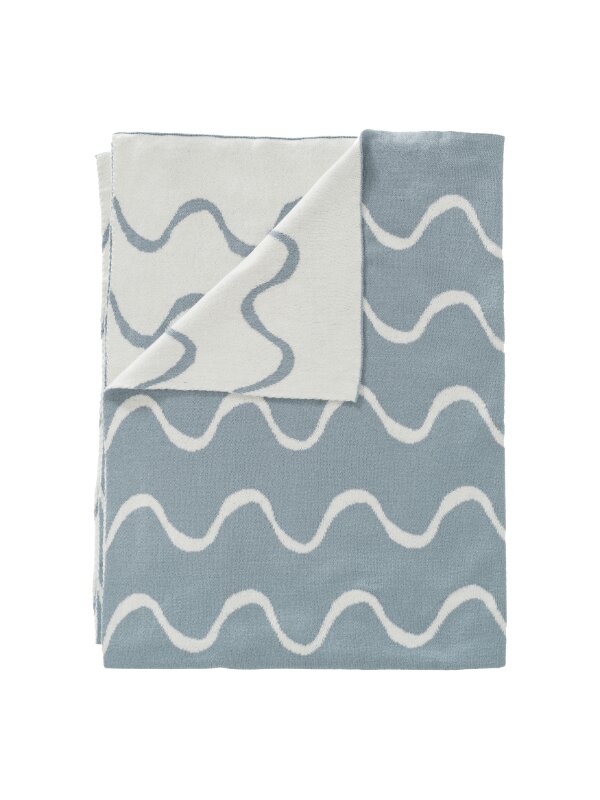 Fresk Patura impletita fin din bumbac organic 80x100 cm model Waves