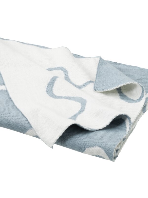 Fresk Patura impletita fin din bumbac organic 80x100 cm model Waves