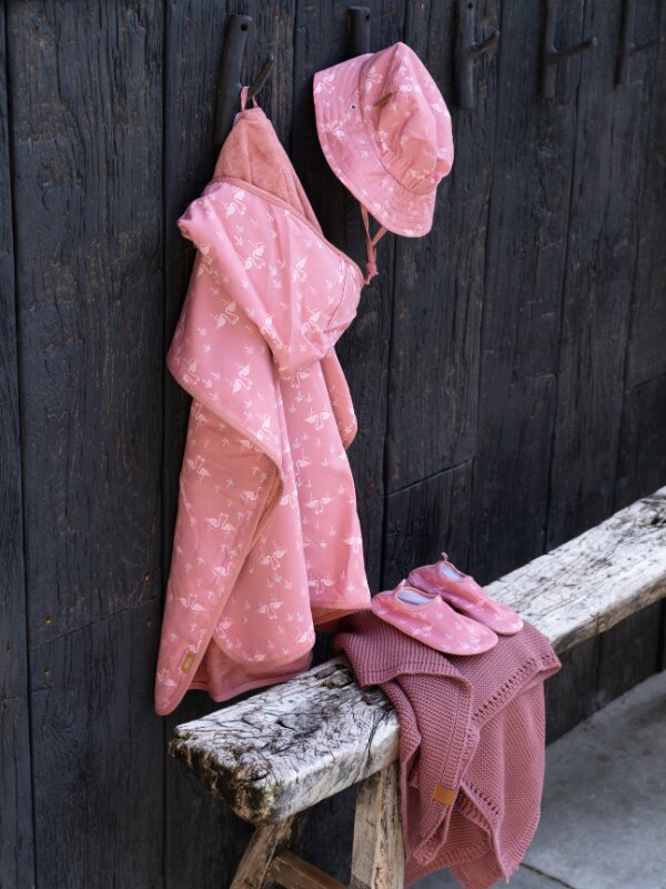 Fresk Poncho plaja cu protectie solara model Flamingo