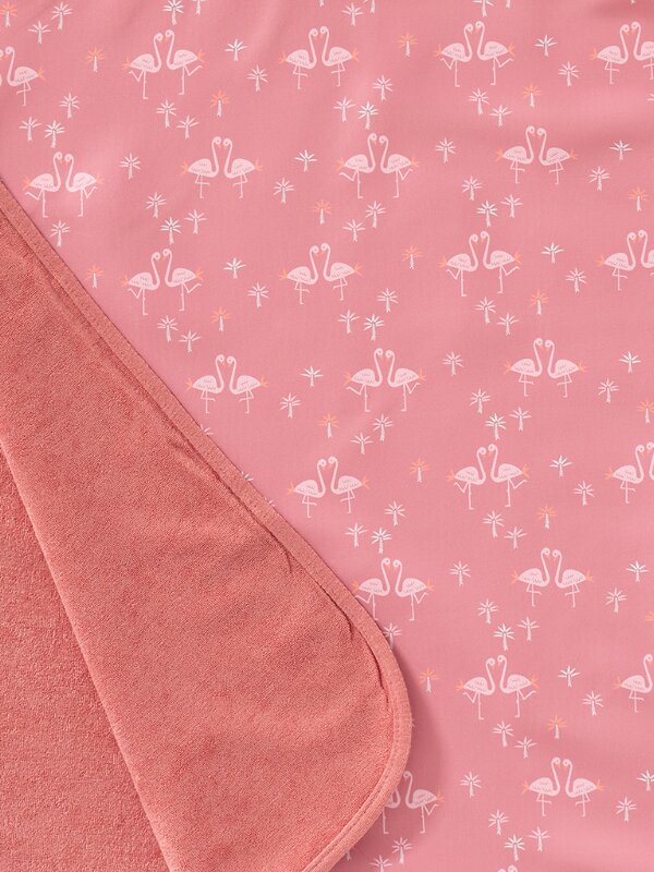 Fresk Poncho plaja cu protectie solara model Flamingo