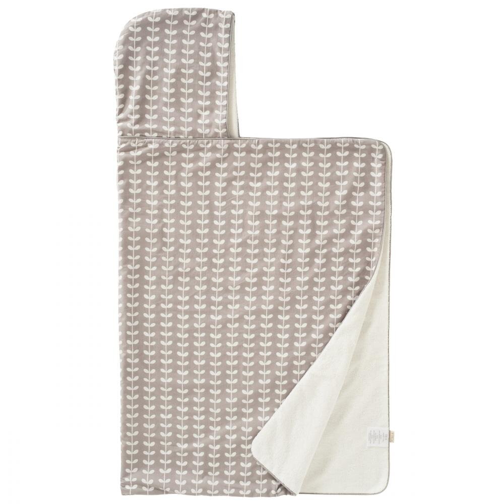 Fresk Prosop cu gluga 100 bumbac organic Leaves grey 100x75 cm