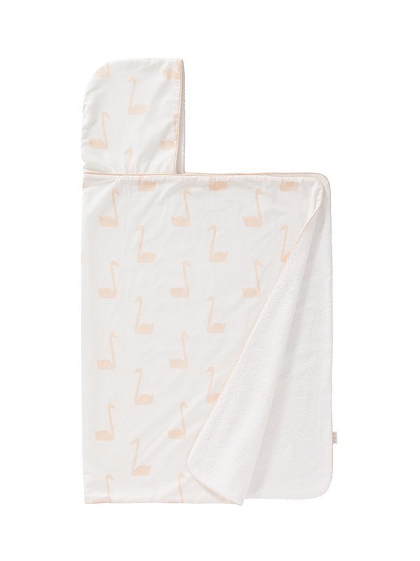 Fresk Prosop cu gluga 100 bumbac organic Swan peach 100x75 cm
