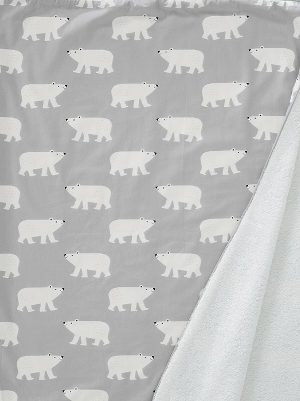 Fresk Prosop cu gluga din bumbac organic Polar Bear