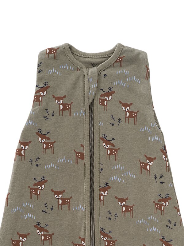 Fresk Sac de dormit cocon din bumbac organic 0-3 luni model Deer Olive