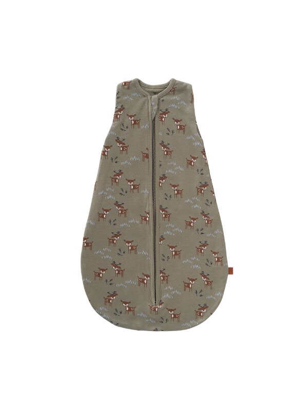 Fresk Sac de dormit cocon din bumbac organic 0-3 luni model Deer Olive