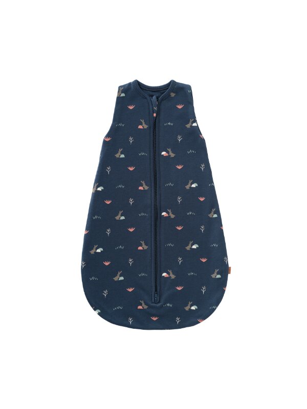 Fresk Sac de dormit cocon din bumbac organic 0-3 luni model Rabbit Mood Indigo