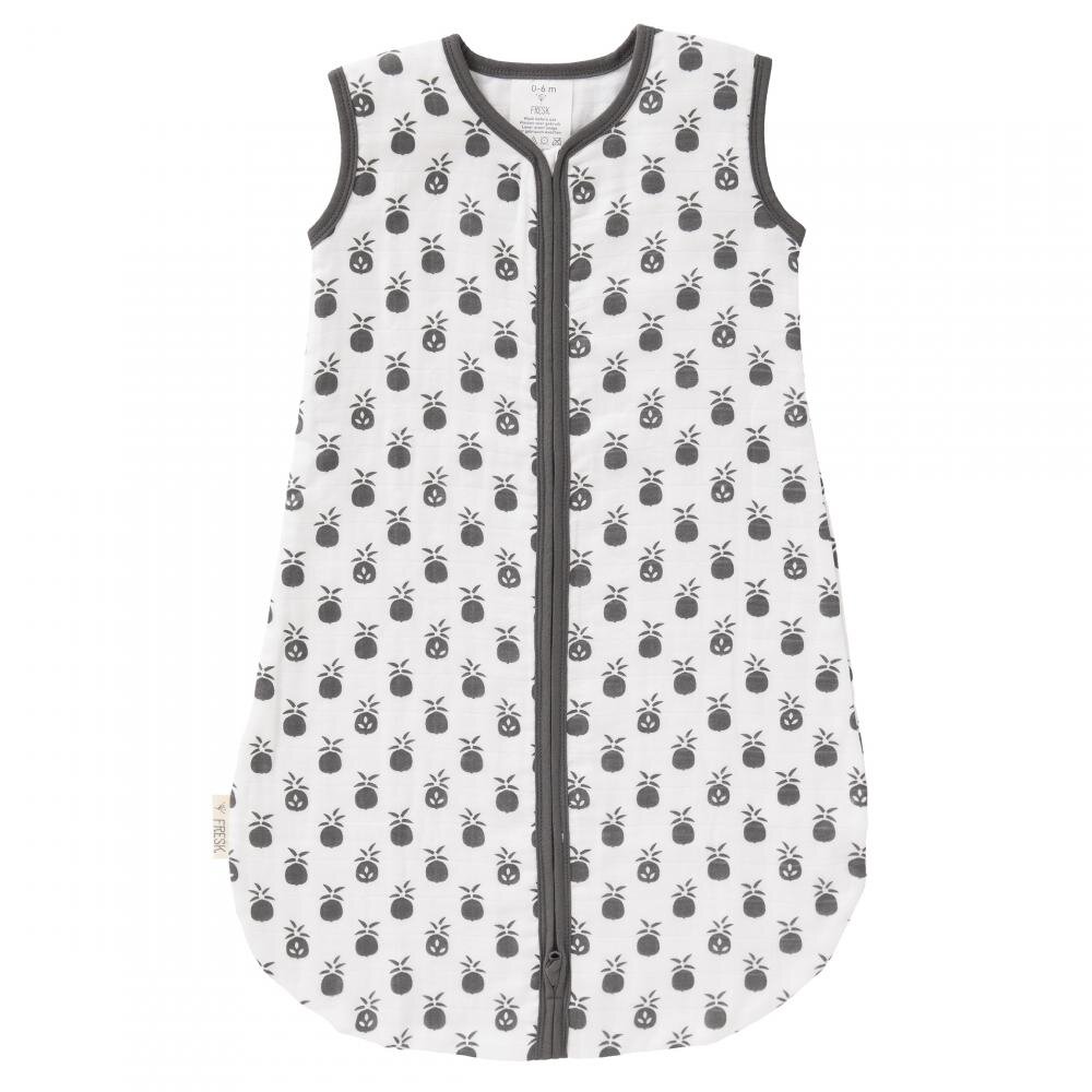 Fresk Sac de dormit din bumbac organic exterior muselina Pineapple 12-18 luni