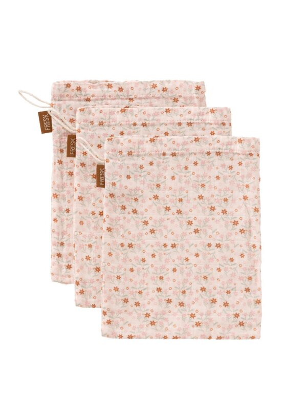 Fresk Set 3 manusi de muselina pentru baie model Garden Flowers