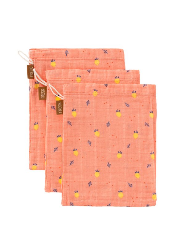 Fresk Set 3 manusi de muselina pentru baie model Summer Fruit
