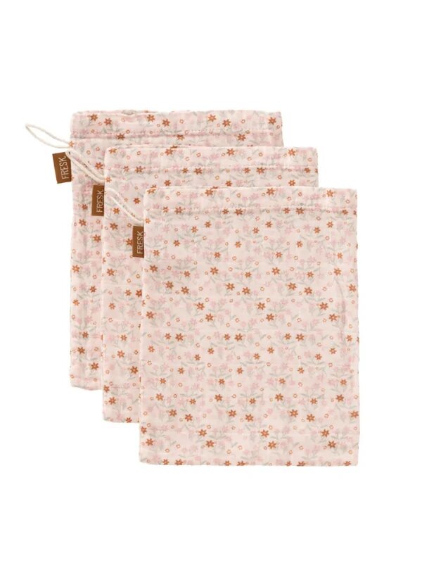 Fresk Set 3 manusi din muselina pentru baie model Garden Flowers