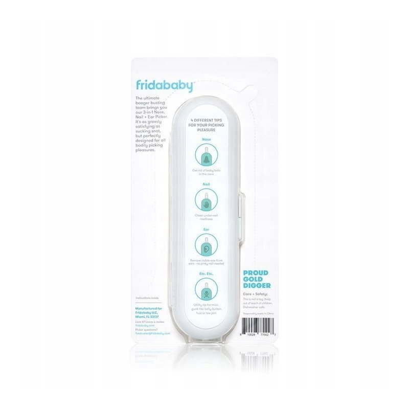 FridaBaby Dispozitiv de curatare Multifunctional Cu 4 capete Pentru unghii mucoasa nazala urechi si alte parti ale corpului Reutilizabil 0 luni+