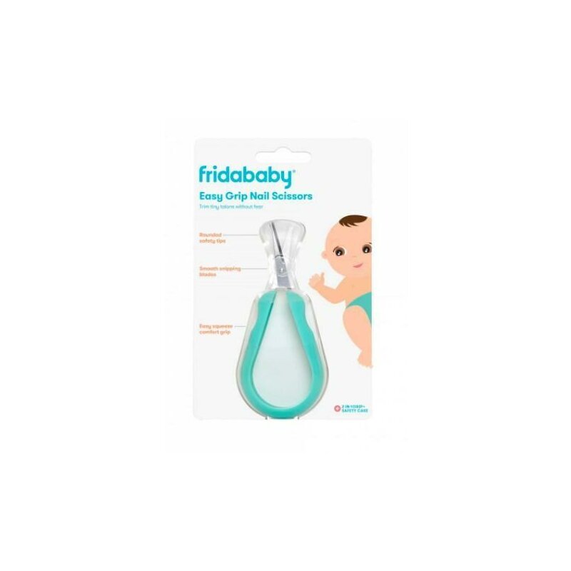 FridaBaby Foarfecuta pentru unghii Easy Grip ergonomica cu varf rotunjit maner antialunecare husa de protectie 0 luni+ otel inoxidabil Fara BPA VerdeTurquoise