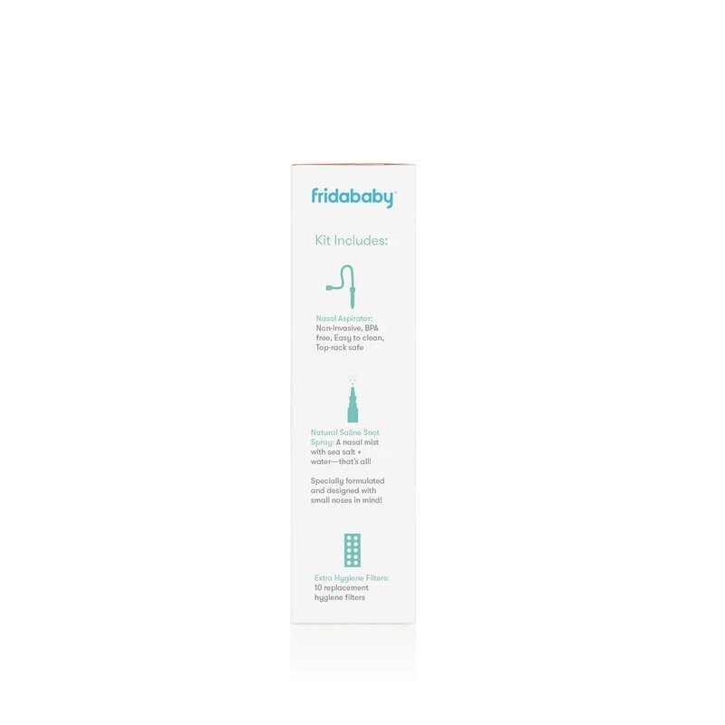 FridaBaby Kit aspirator nazal 3 in 1 spray cu apa de mare 10 filtre igienice testat si recomandat de pediatrii suedezi fara ftalati si BPA