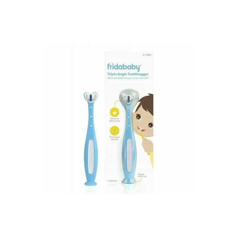 FridaBaby Periuta de dinti cap 3D pentru curatare eficienta cu indicator de inlocuire 2 ani+ albastru