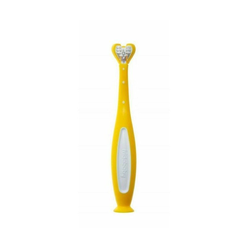 FridaBaby Periuta de dinti cap 3D pentru curatare eficienta cu indicator de inlocuire 2 ani+ galben