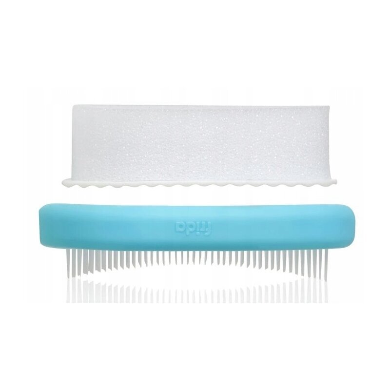 FridaBaby Set ingrijire scalp DermaFrida 3 in 1 pentru dermatita seboreica la bebelusi include perie burete si pieptene suport cu ventuza 0 luni+ Alb