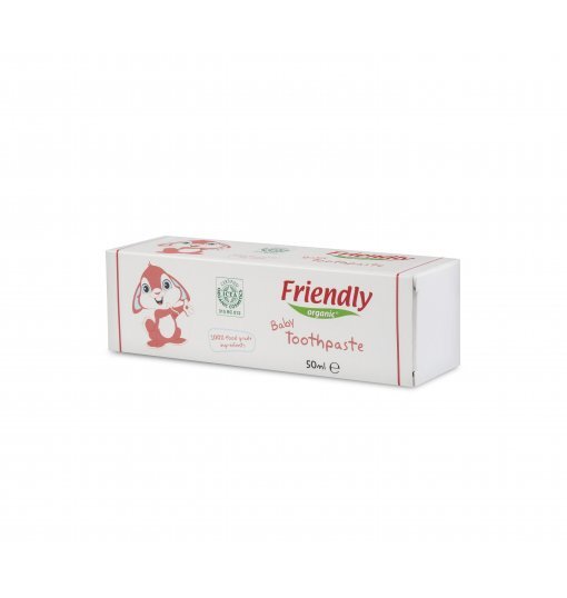 Friendly Organic Pasta de dinti pentru copii cu aroma de zmeura 50 ml
