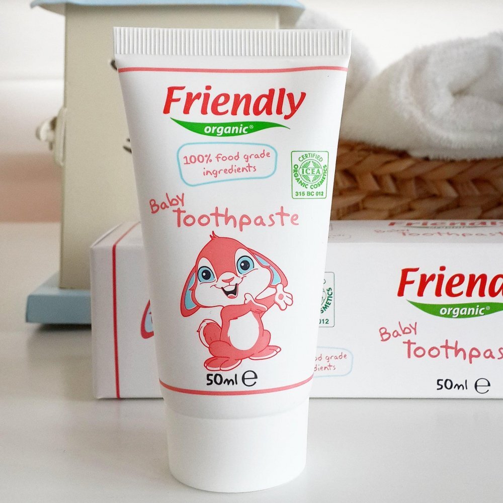 Friendly Organic Pasta de dinti pentru copii cu aroma de zmeura 50 ml