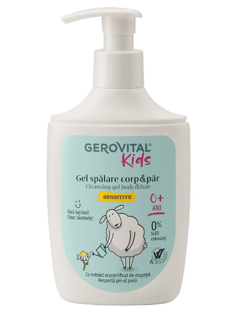 Gerovital Kids Gel pentru spalare corp si par Sensitive 300 ml