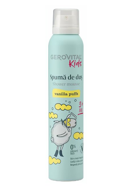 Gerovital Kids Spuma de dus pentru copii Vanilla Puffs 200 ml