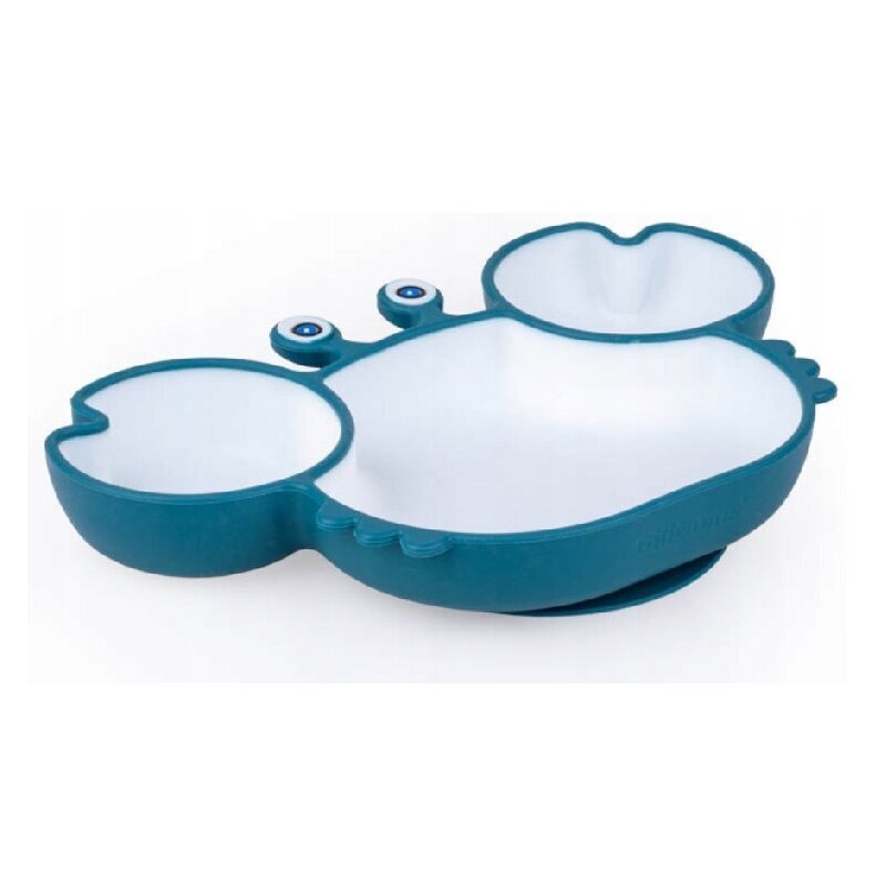 Giligums Farfurie Crab Premium din silicon fara BPA 6 luni+ albturcoaz