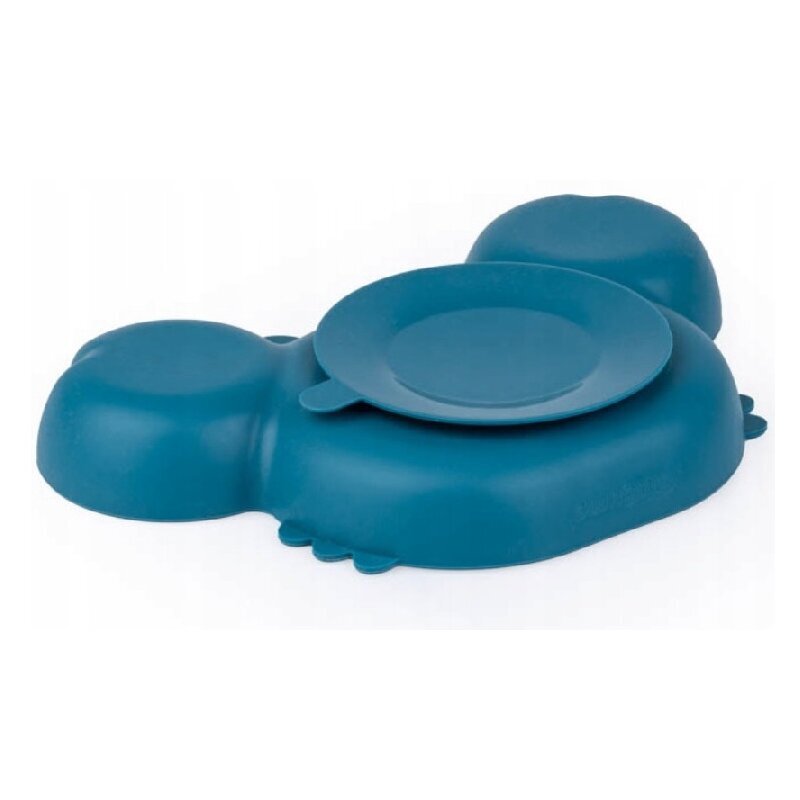 Giligums Farfurie Crab Premium din silicon fara BPA 6 luni+ albturcoaz
